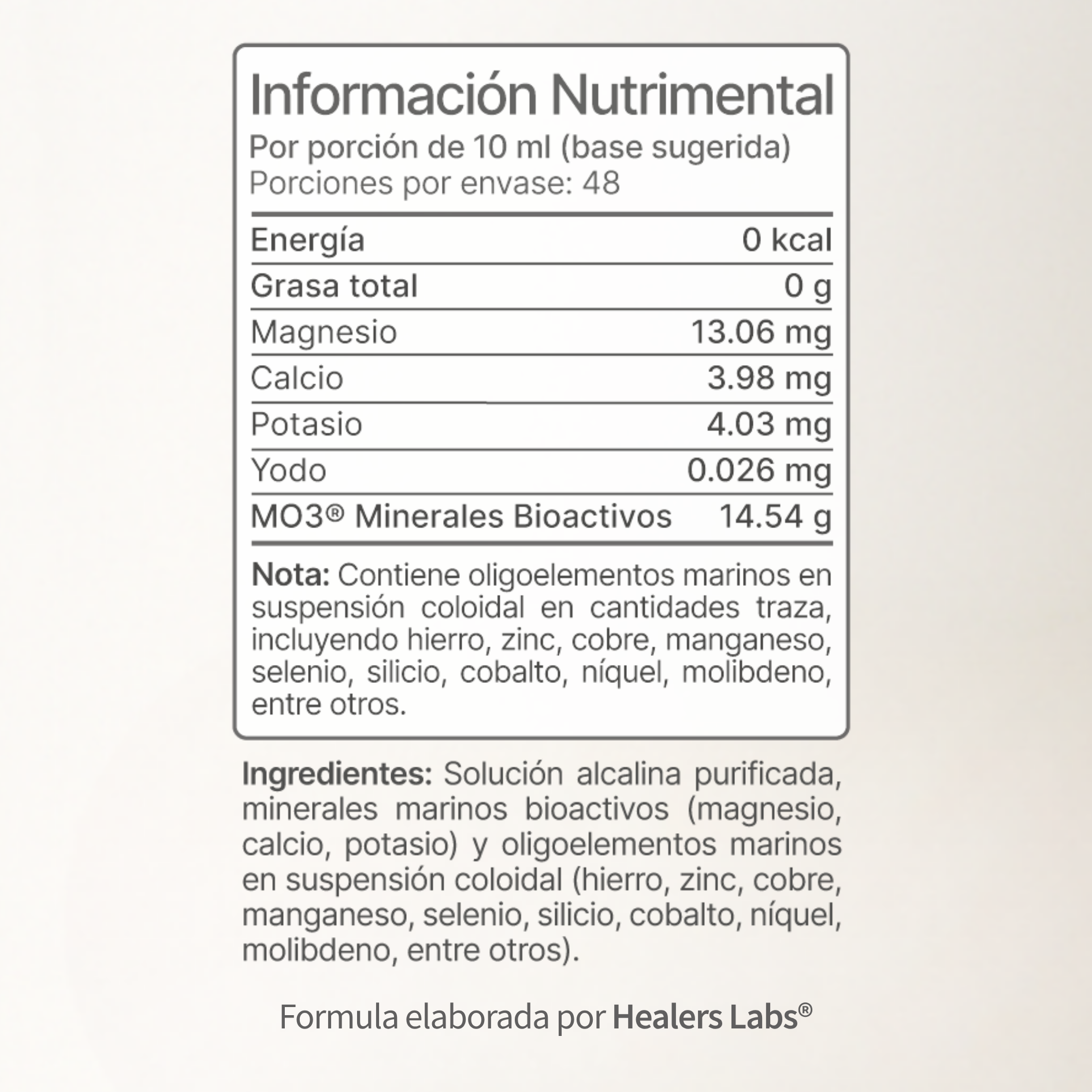 Mineral Optimizer 3 | MO3® Suplemento De Minerales Marinos 48 Días | Healers Labs®